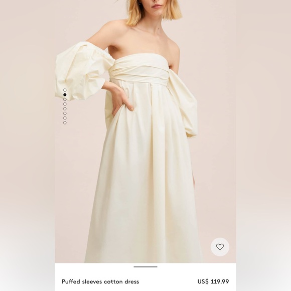 Mango puff sleeve cotton dress - Picture 3 of 8